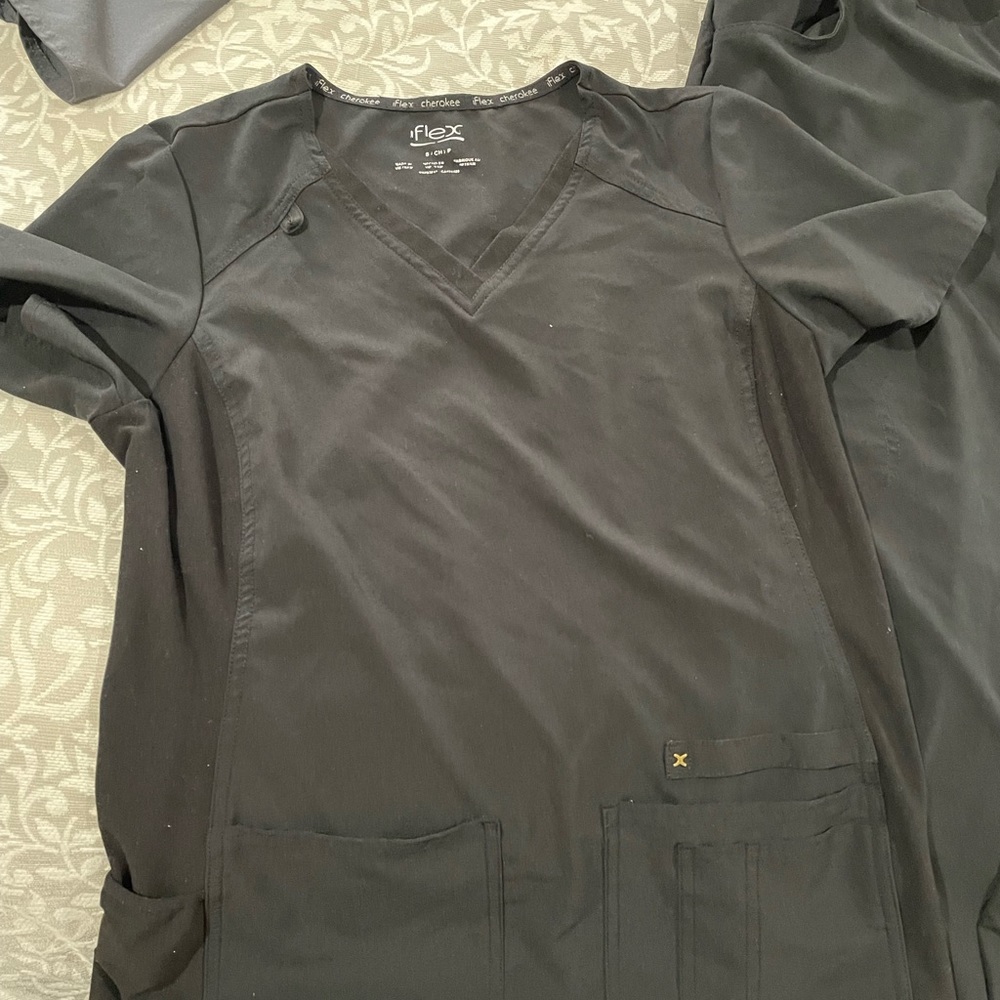 Black and gray petite small scrubs